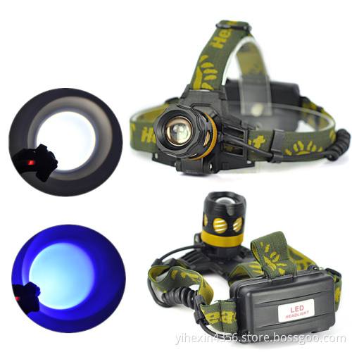 Outdoor 10W Blue Light Rechargeable LED Headlamp for Fishing